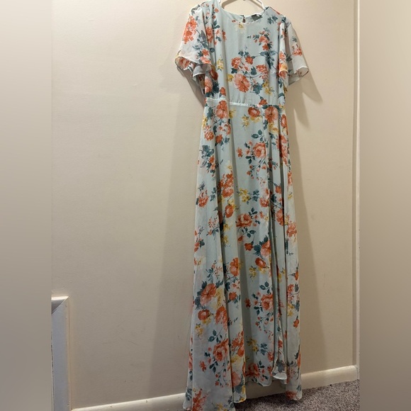 Baltic Born Pastel Floral Dress - maxi dress - front slit - flutter sleeve - med - Picture 1 of 7